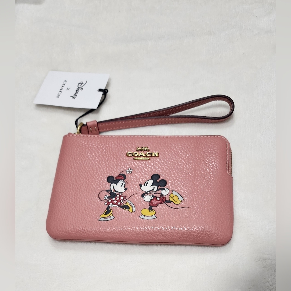 Disney X Coach Corner Zip Wristlet With Ice Skate Motif - Picture 3 of 7